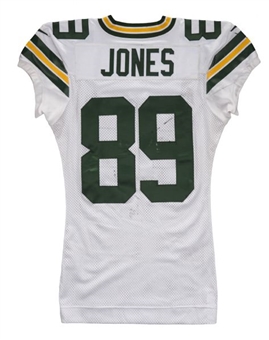 2012 James Jones Game Worn Green Bay Packers Salute to Service Road Jersey (PSA/DNA)